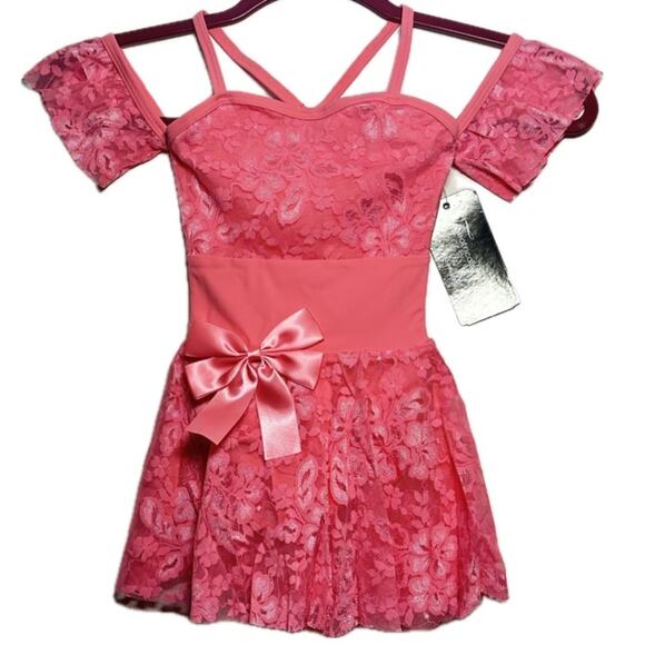 theatricals Other - Theatricals Dance Pink Lace tutu Off-Shoulder Child Performance Outfit XSC NWT